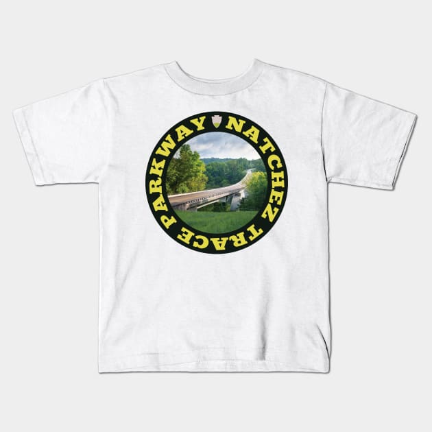 Natchez Trace Parkway circle Kids T-Shirt by nylebuss